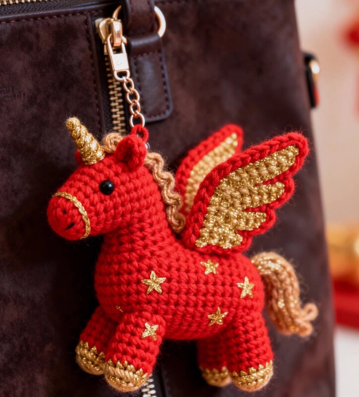 Angel Little Horse Year Pendant Saddle Crochet Knitting Material Kit Handmade DIY New Year Gift
