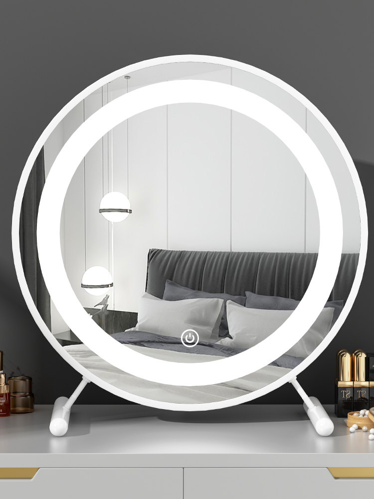 AMIRO foraging large desktop makeup mirror led with lights dorm students in wind dresser bedroom network