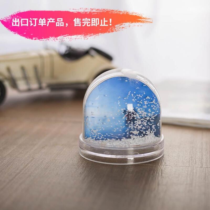 Crystal Effect Snowflake Ball Photo Frame Replaceable Picture Sequin Snowflake Ball Ornament Wedding Gift Creative Ps Photo Frame