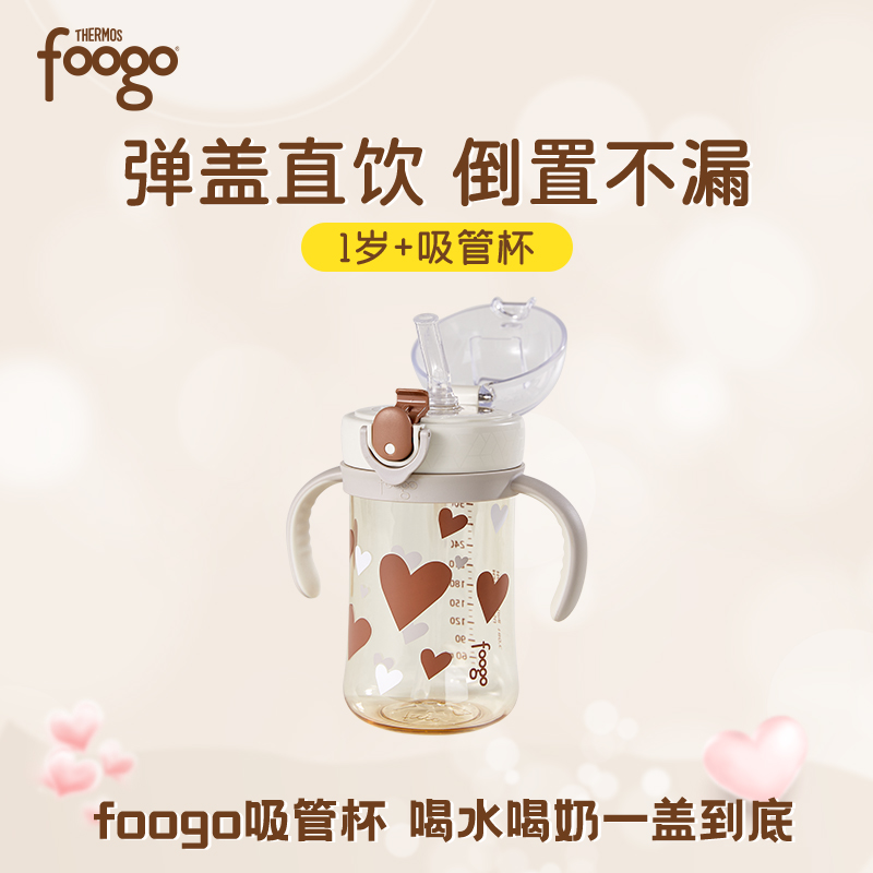 Lunch Sorter Fogo Straw Milk Bottle Ppsu Baby More Than One Year Old Children's Straight Drinking Cup 1 Year Old 2-Year-Old Baby 3-Taobao