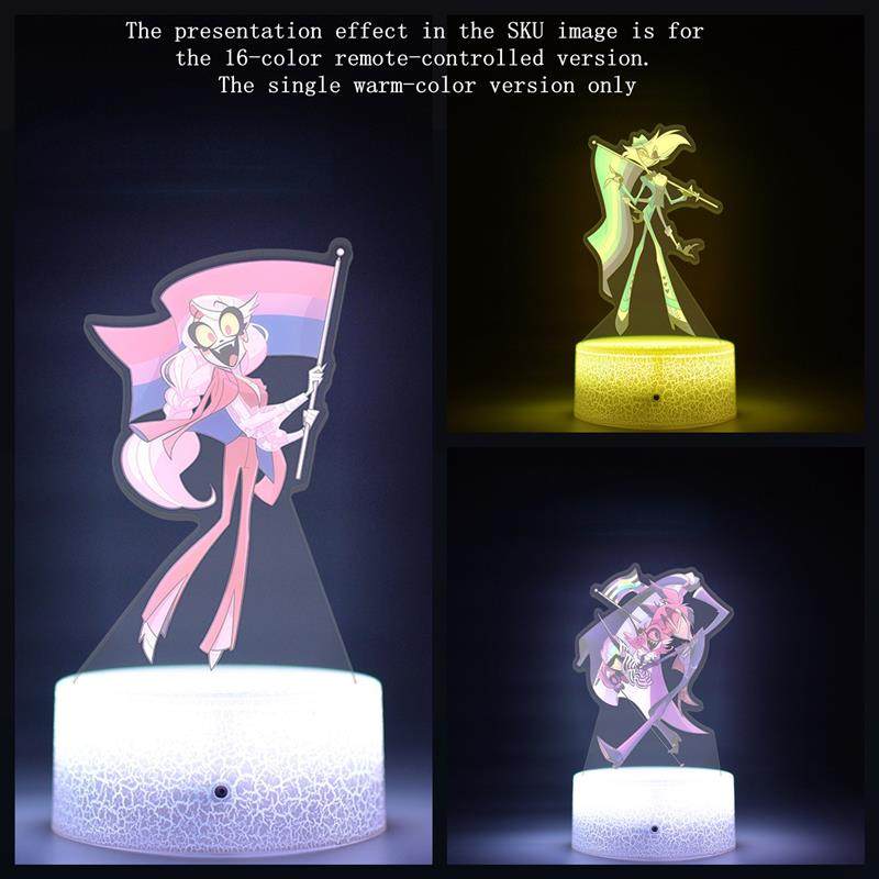 New Hazbin Hotel 2 Season 2 American Anime Merchandise with Built-In Remote Control 3D Night Light