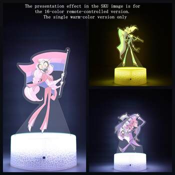 New Hazbin Hotel 2 Season 2 American Anime Merchandise with Built-In Remote Control 3D Night Light