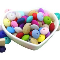 Cute-idea 20Pcs Silicone Beads 12MM Lentil Beads Food Grade