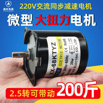 AC permanent magnet synchronous gear reduction motor 220V micro small motor low speed positive and negative high horsepower motor slow speed