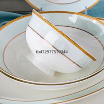 Xinjiang dish set household 2023 European Jingdezhen ceramic light luxury housewarming bone china tableware set bowl