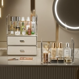 Настольный прозрачный пылезащитный ящик для хранения косметики, светлый роскошный пыленепроницаемый прозрачный настольный ящик для хранения косметики, большая вместимость