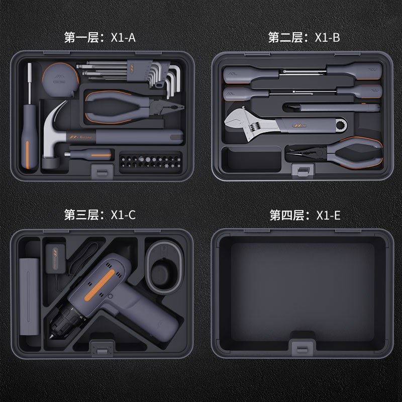 Jimmy Home (Old Roof Recommended) x4-ABCDE Multi-functional Repair Suite Home Toolbox Stratified Composition-Taobao