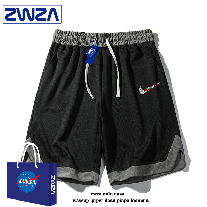 American-Style Basketball Shorts for Men, Summer Outdoor Basketball Pants, Casual Loose Running Plus-Size Black Shorts