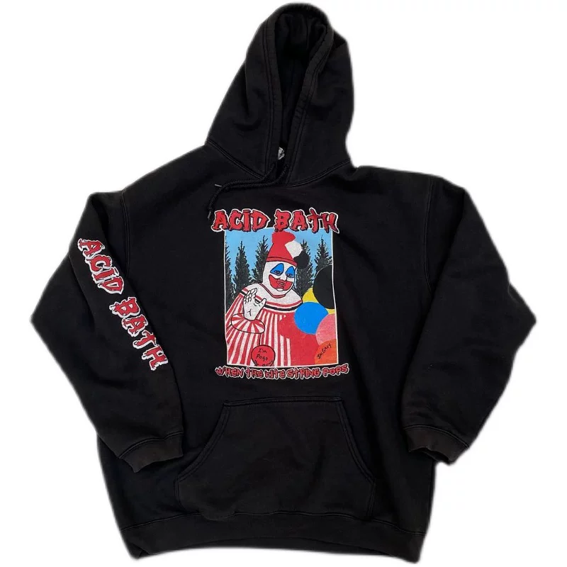 ACID BATH Band Graveflower Sweatshirt Advanced Elementary Loose Design Sensors Hood