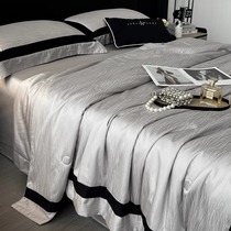 轻奢天丝夏被四件套双人提花凉感空调被夏季薄款冰丝夏凉被可机洗