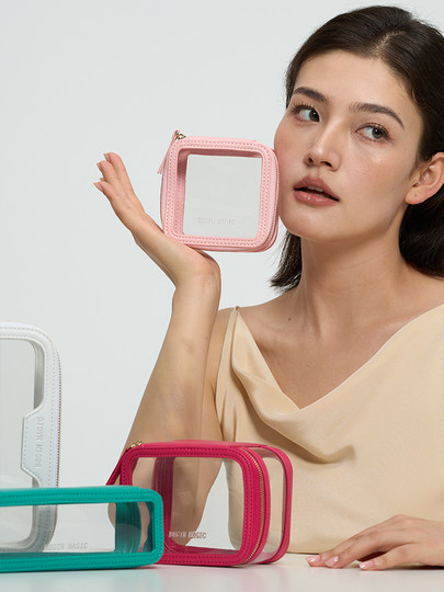 朗颜迷你透明化妆包便携大容量小号女旅行外出洗漱品高颜值TMPVC