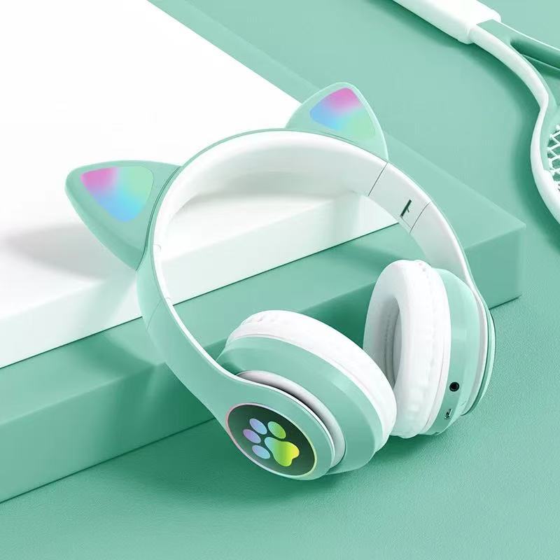 28 Cat Ear Bluetooth Headphones Foldable Card-Insertable Wireless Bluetooth Stereo Sound
