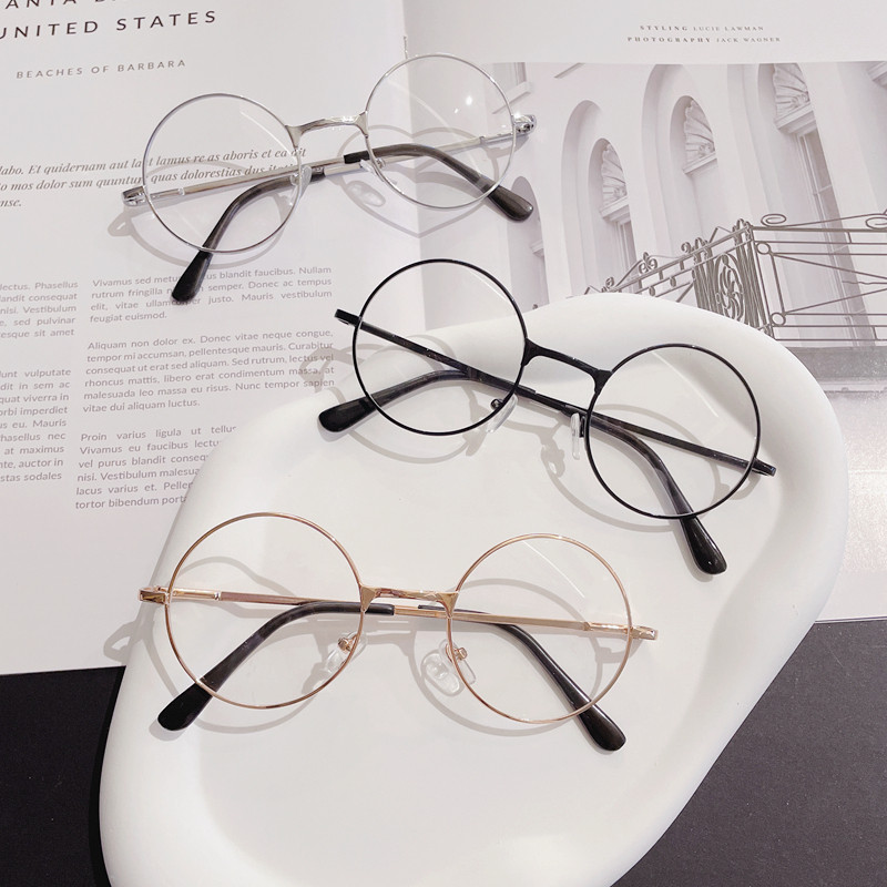 Children's flat mirror male girl's art Fan retro metal round frame Decorative Mirror Kid Han Edition Street shooting styling glasses-Taobao