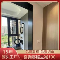 Stainless steel door cover with edge door frame extremely narrow opening anti-fingerprint metal matte black entrance elevator window cover curved customization