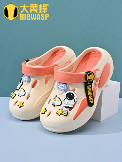 大黄蜂洞洞鞋包头户外防撞凉鞋沙滩鞋儿童拖鞋男童室内凉拖中大童