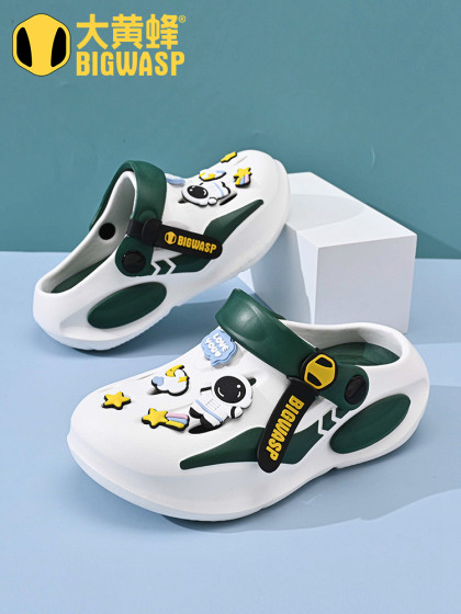 大黄蜂洞洞鞋包头户外防撞凉鞋沙滩鞋儿童拖鞋男童室内凉拖中大童