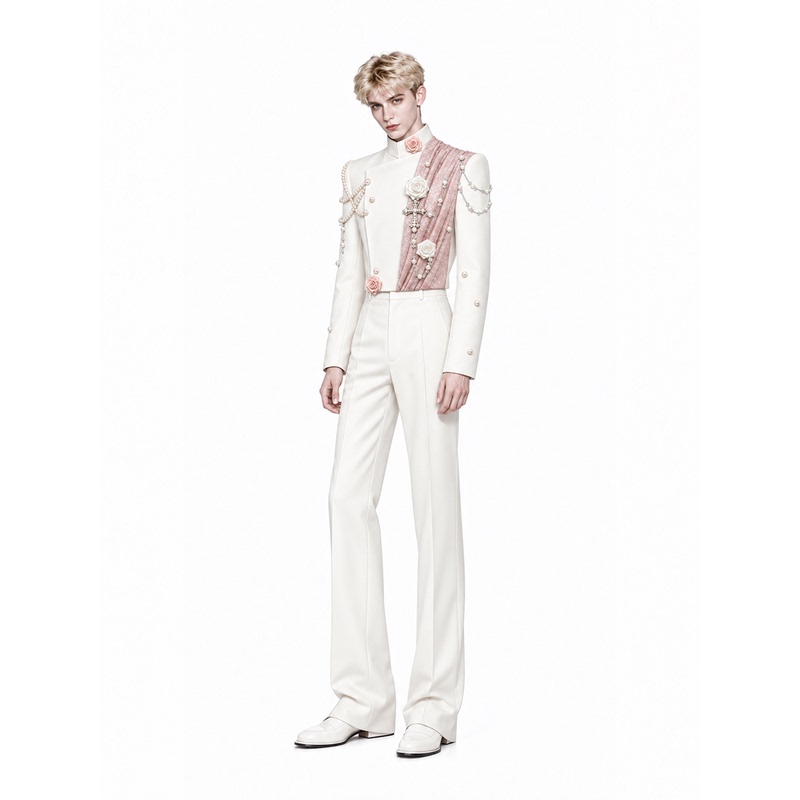 Yicai 【Shanye White Rose】Wide-Shouldered, Narrow-Waisted Short Blazer with a Stylish Design and Waist-Cinching Effect Yicai 【Shanye White Rose】Wide-Shouldered, Narrow-Waisted Short Blazer with a Stylish Design and Waist-Cinching Effect