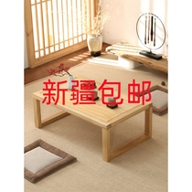 Xinjiang bay window small tea table low table tatami Japanese Zen tea table Kang table solid wood Kang table Chinese style