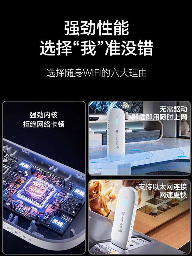 4g Plug-In Card Mobile Portable Wifi, Free Card Swapping, Portable Wireless Internet Card Holder, Router, USB Internet Device