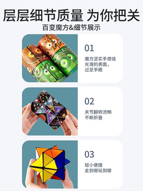 Variety of Educational Three-Dimensional Infinite Magic Cubes 3D Geometric Deformation Intelligence Development Spatial Training Stress Relief Flipping Small Toys
