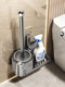 Toilet Brush Holder, Toilet Brush for Bathroom, No Dead Angle, Wall-Mounted, No Drilling Required, Toilet Cleaning Set