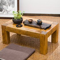 Xinjiang kang table solid wood old elm tatami small coffee table simple modern low table solid wood bay window table couch