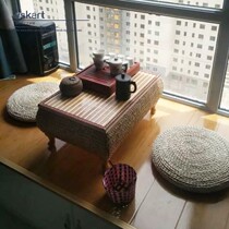 Xinjiang straw bay window table tatami coffee table small kang table Japanese balcony floor table solid wood low table quilt