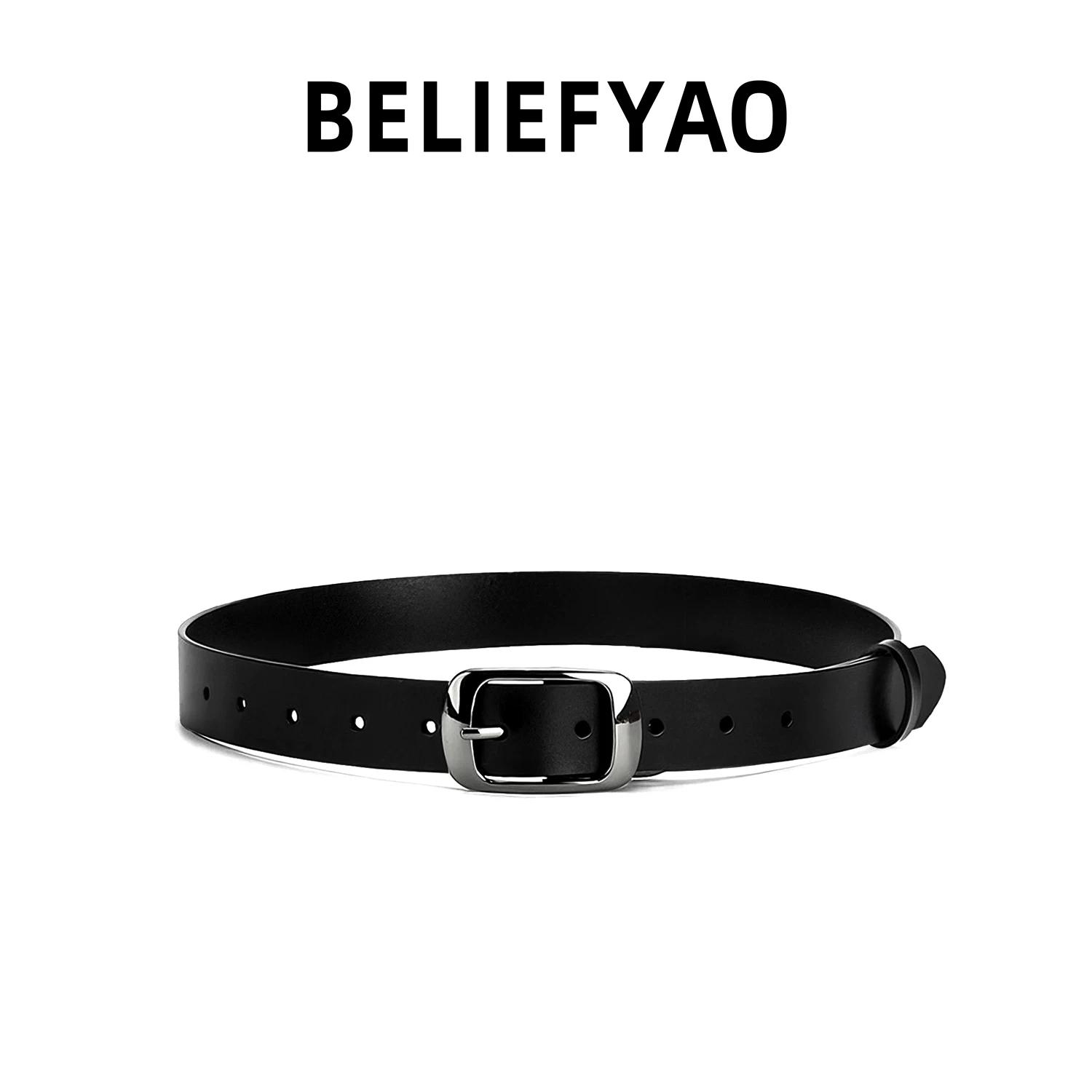 BELIEFYAO Подлинные ретро брюки, универсальный кожаный пояс для мужчин и женщин, натуральная кожа