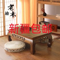 Xinjiang kang table solid wood bay window table small coffee table tatami table low table antique household floor table new