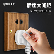 Black walnut solid wood switch brass lever panel multi-lattice one open 5 five-hole wall switch home