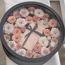 Round transparent fruit flower box rose flower bouquet packaging box birthday gift gift box wedding souvenir empty box