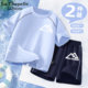 La Chapelle boys summer suit 2025 new children's summer sportswear two-piece set children's quick-drying clothes