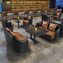 Bar Card Seat Sofa Cafe Western Restaurant Clear Bar Table Quiet Bar Music Dining Bar Bistro Dining Table and Chair Combination