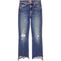 MOTHER INSIDER Womens high-waisted retro fringed bootcut cropped jeans 1417-104-DOC