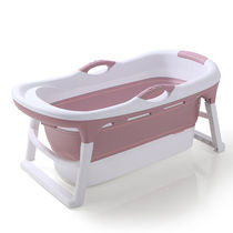 Folding bath bucket for adults and children thickened insulated bath bucket bath bucket bath bucket pink colorless