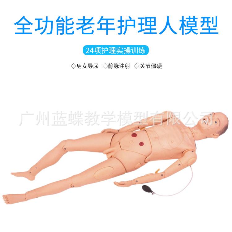 养老护理 全功能老年护理人模型 橡皮假人训练教学血压测量模拟人