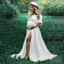 Boho Rust Cotton Maternity Photoshoot Long Dress Bohemian Co