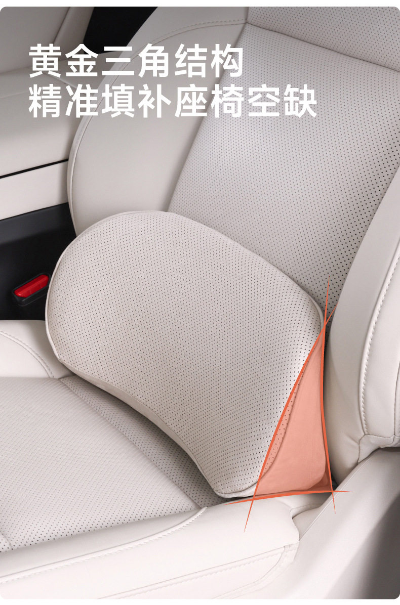 Car Lumbar Support Thin Cushion for Driver's Seat, Memory Foam Backrest Pad for Car Seat