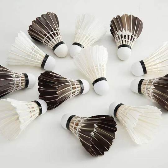 Набор из 12 мячей для бадминтона, прочные и не мнущиеся, из гусиного пера, для соревнований в помещении и на улице, ветрозащитные тренировочные мячи, 6 штук