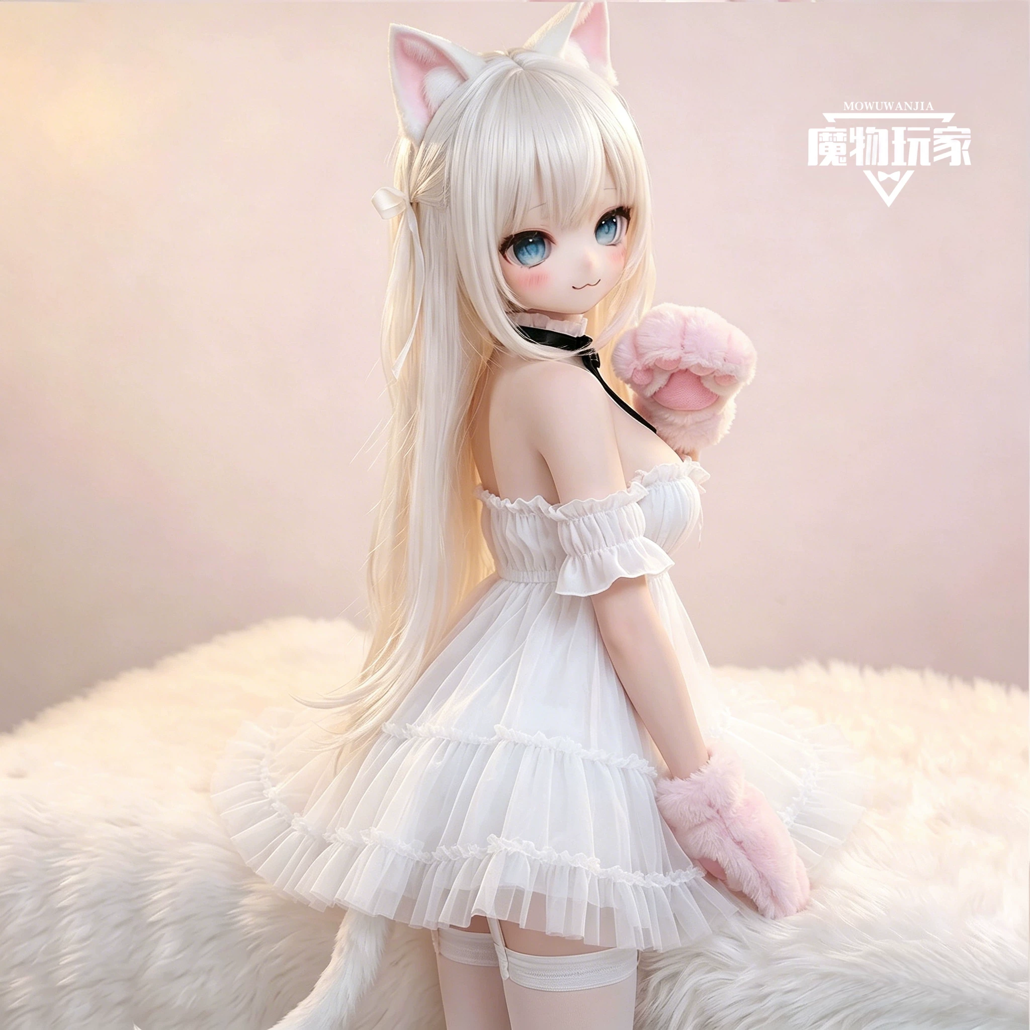 Двумерное стеклянное котёнок-девочка анимационного стиля, подлинная кукла BJD, цельная анимация силиконовая гуманоидная кукла моделирование