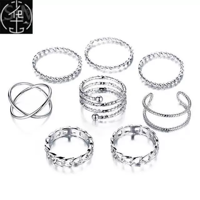 Сет золотистых колец 17 мм для WOMINTAGE Сердце Бантик Twist