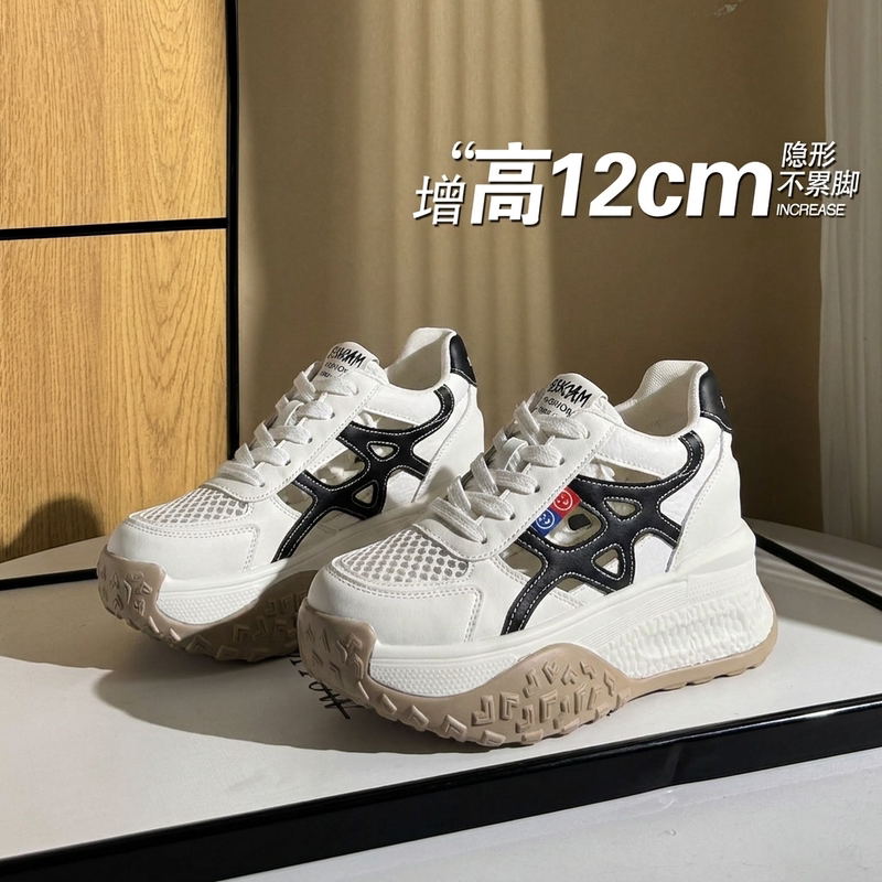 2026 Summer New Style Invisible Height-Increasing Women's Shoes 12cm Thick Sole for Short People Hollow Out Closed-Toe Sandals 2026 Summer New Style Invisible Height-Increasing Women's Shoes 12cm Thick Sole for Short People Hollow Out Closed-Toe Sandals
