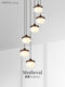 French-Style Vintage Staircase Chandelier, Long Pendant Light, Solid Wood Cotton Designer Retro Open-Air Spiral Staircase Loft Chandelier