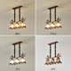 American retro restaurant chandelier French light luxury bird Maillard bar table lamp long art glass dining table lamp