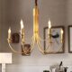 French Chandelier All-Copper American Retro Country Living Room Candle Lamp Designer Simple High-End Bedroom Dining Room Lamp