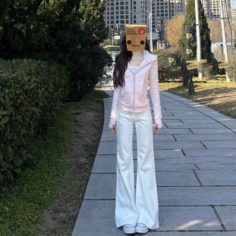 Pink Slim-Fit Sweatshirt Jacket for Women 2026 New Early Autumn Style, Regular Shoulder, Waist-Cinching, Hooded Top, Slimming Tight-Fitting Cardigan Pink Slim-Fit Sweatshirt Jacket for Women 2026 New Early Autumn Style, Regular Shoulder, Waist-Cinching, Hooded Top, Slimming Tight-Fitting Cardigan