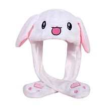 Net red ears pinch light rabbit hat autumn and winter warm plush hat for childrens toys birthday present
