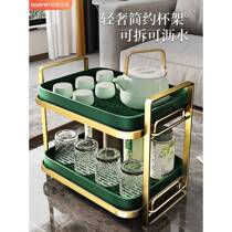 Cup rack for cup storage rack water cup teacup tea set storage rack desktop double-layer drain tray home