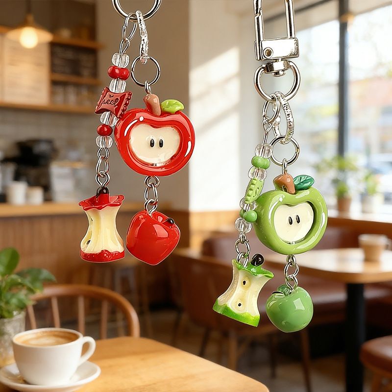 Xiaohongshu-Style Peace Apple Pendant Phone Strap Personalized Bag Decoration Cute Keychain