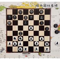 Magnetic international chess black and white environmentally friendly EVA chess pieces soft iron chess board childrens educational toys retro boutique